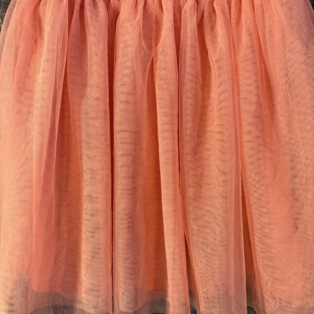 Wonder Nation Girls Dusty Pink Peach Ribbed Tulle Skirt‎ Dress (Girls 3T)